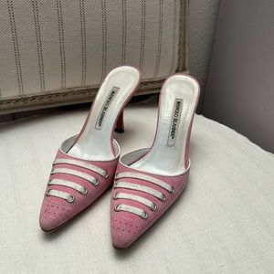 Vintage Manolo Blahnik Pink Mules